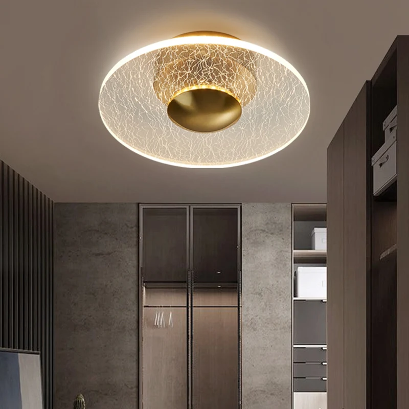 Acryl schijf semi-inbouwlamp postmoderne heldere LED-plafondlamp voor gang Clearhalo