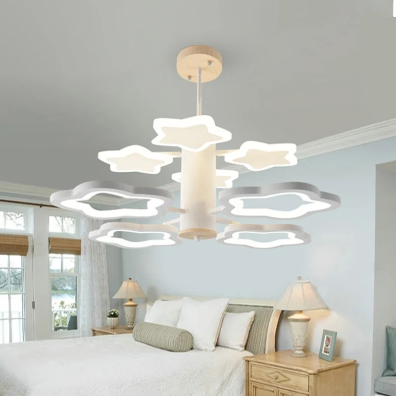 Acryl sterkroonluchter kinderslaapkamer 8 hoofden cartoon hanglamp wit Clearhalo