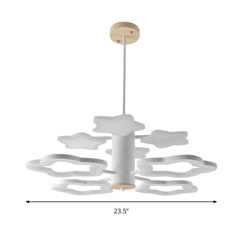 Acryl sterkroonluchter kinderslaapkamer 8 hoofden cartoon hanglamp wit Clearhalo