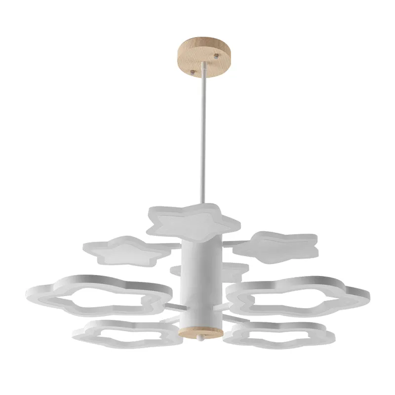 Acryl sterkroonluchter kinderslaapkamer 8 hoofden cartoon hanglamp wit Clearhalo