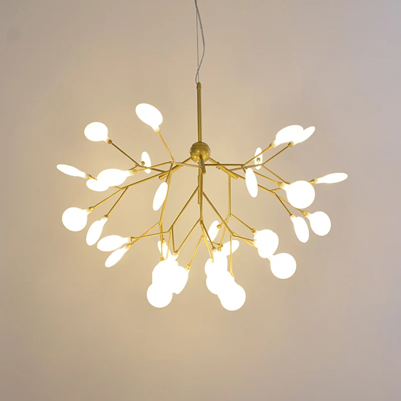 Acryl vertakte plafondkroonluchter Moderne LED gouden hanglamp voor eetkamer Clearhalo