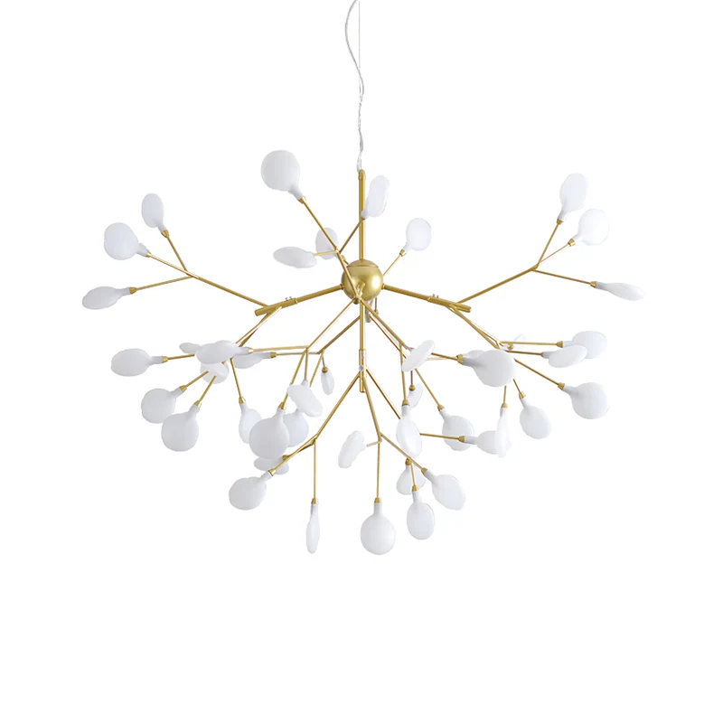 Acryl vertakte plafondkroonluchter Moderne LED gouden hanglamp voor eetkamer Clearhalo