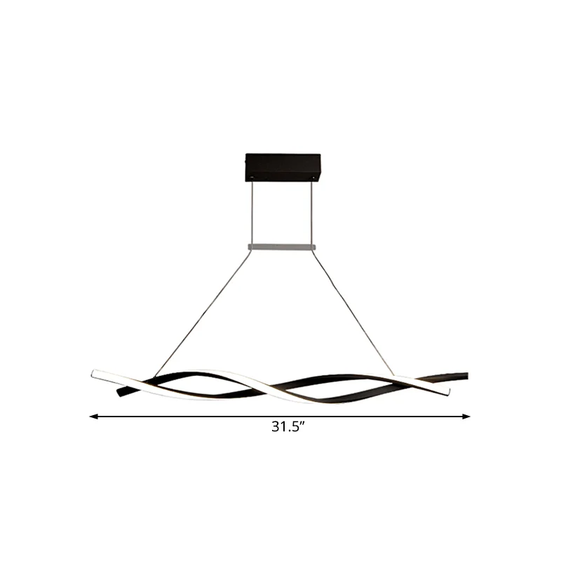 Acryl Wave Kroonluchter Verlichting Modernistische Led Zwart/Grijs Hangende Hanglamp Wit/Warm/Natuurlijk Licht, 31,5"/39"/...