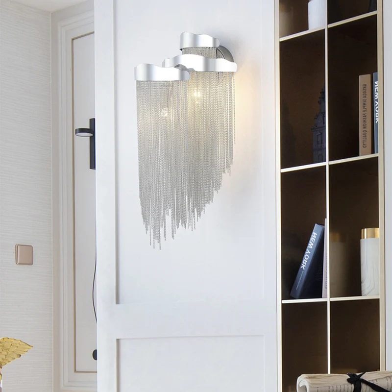 Aluminium kwastje wandlamp verlichting 3 lampen moderne stijlvolle wandkandelaar zilver/goud voor nachtkastje Clearhalo
