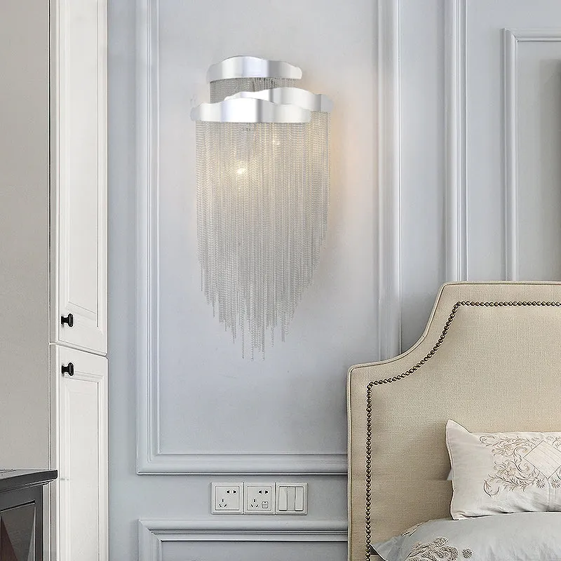 Aluminium kwastje wandlamp verlichting 3 lampen moderne stijlvolle wandkandelaar zilver/goud voor nachtkastje Clearhalo