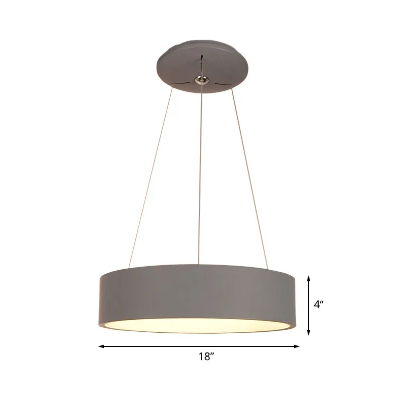 Aluminium ronde LED-hanglamp Minimalistisch grijs plafondhanglicht boven eettafel Clearhalo