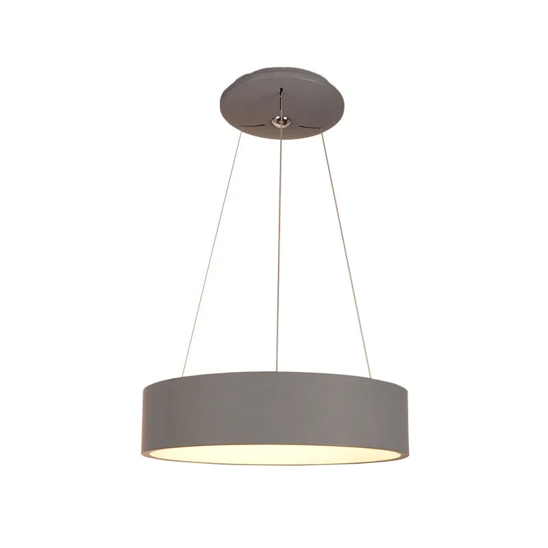 Aluminium ronde LED-hanglamp Minimalistisch grijs plafondhanglicht boven eettafel Clearhalo