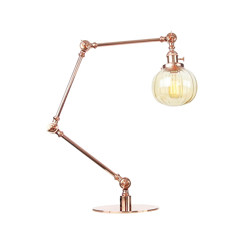 Amber/helder glas Global tafelverlichting Vintage stijlvolle 1-lichts zwart/brons afgewerkte tafellamp voor slaapkamer Cle...