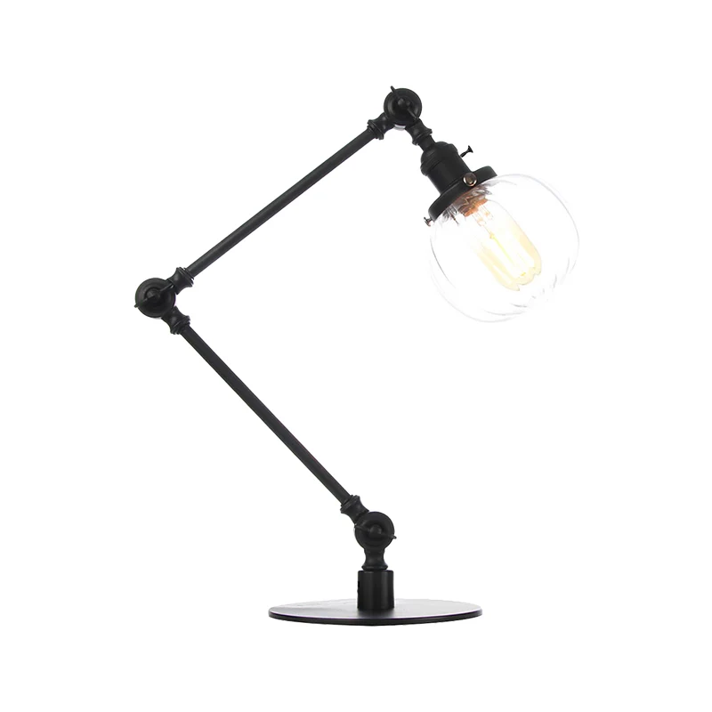 Amber/helder glas Global tafelverlichting Vintage stijlvolle 1-lichts zwart/brons afgewerkte tafellamp voor slaapkamer Cle...