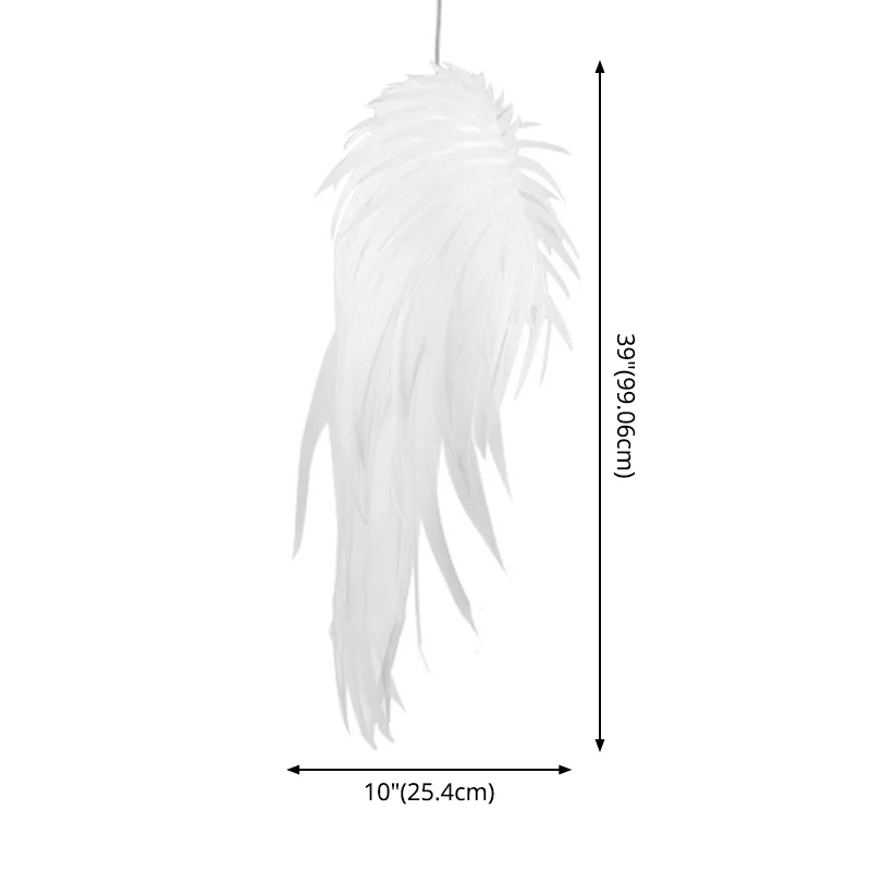 Angel Wing Feather hanglamp minimalistische kunststof witte hanglamp voor woonkamer Clearhalo