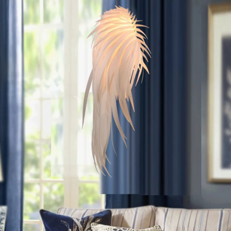 Angel Wing Feather hanglamp minimalistische kunststof witte hanglamp voor woonkamer Clearhalo
