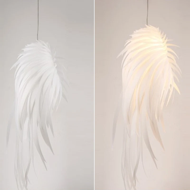 Angel Wing Feather hanglamp minimalistische kunststof witte hanglamp voor woonkamer Clearhalo