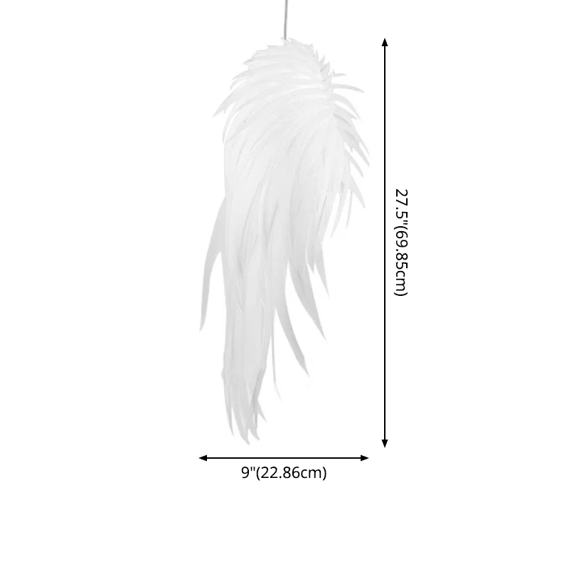 Angel Wing Feather hanglamp minimalistische kunststof witte hanglamp voor woonkamer Clearhalo