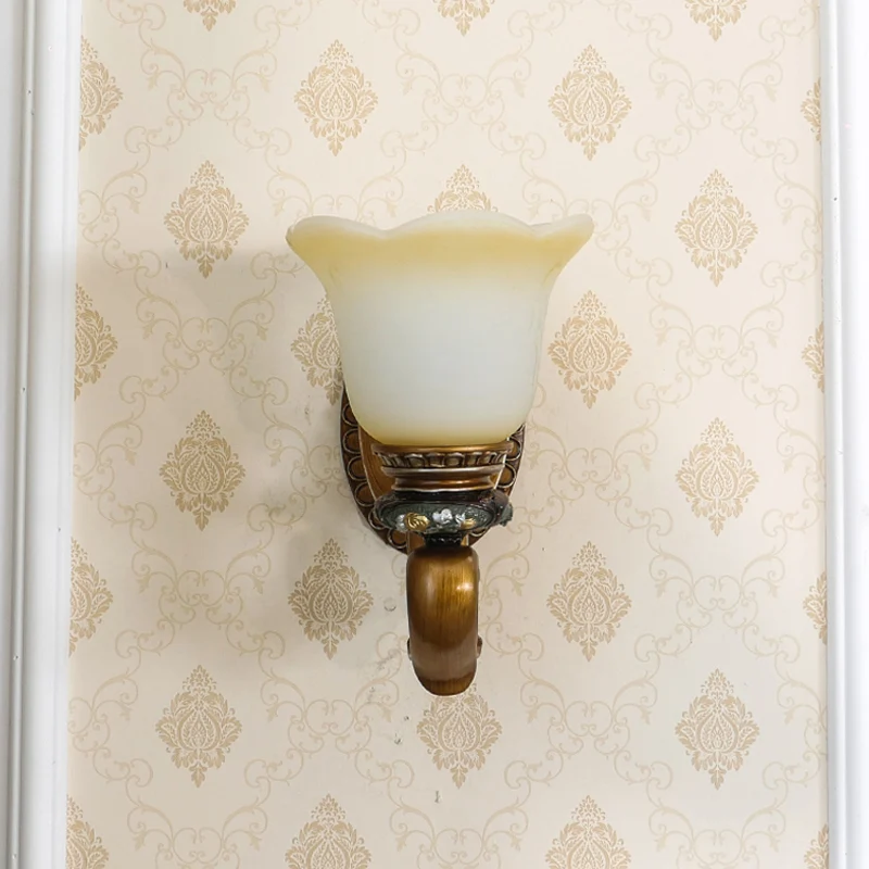 Antieke Blossom Shade Wandlamp 1/2-licht gefacetteerde kristallen schanslamp bruin voor slaapkamer Clearhalo