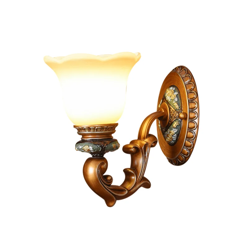 Antieke Blossom Shade Wandlamp 1/2-licht gefacetteerde kristallen schanslamp bruin voor slaapkamer Clearhalo