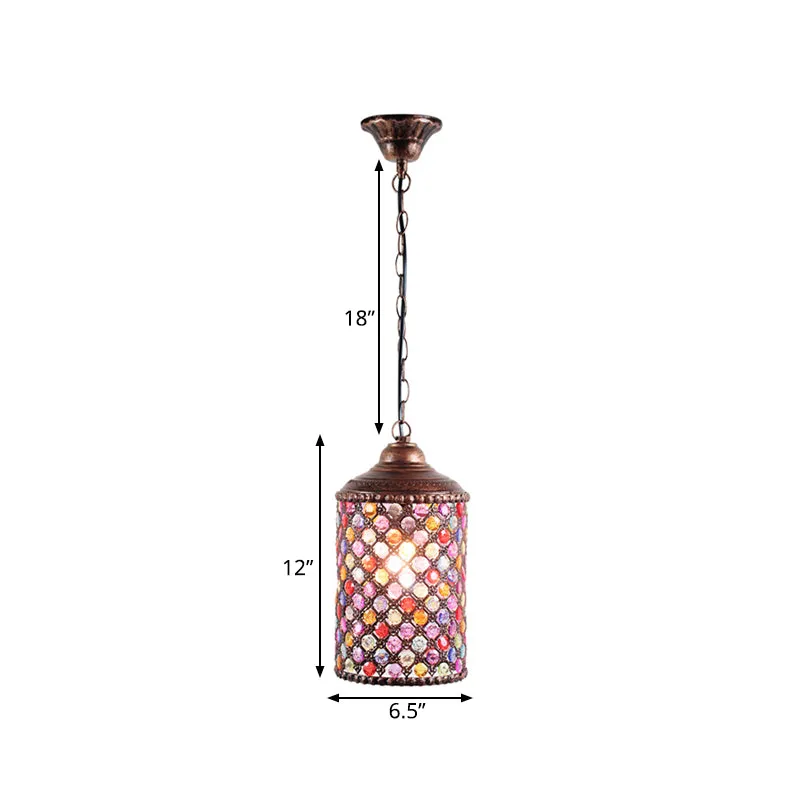 Antieke cilinder plafond hanglamp 1 lamp metalen hanglamp roest voor restaurant Clearhalo