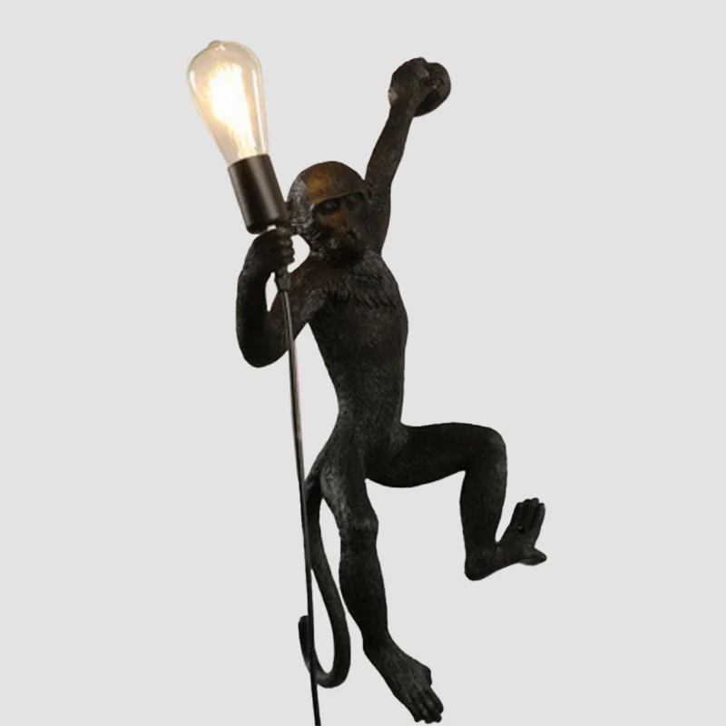 Art Deco Aap Wandlamp Hars 1 Hoofd Kinderslaapkamer Muurverlichtingsarmatuur Clearhalo