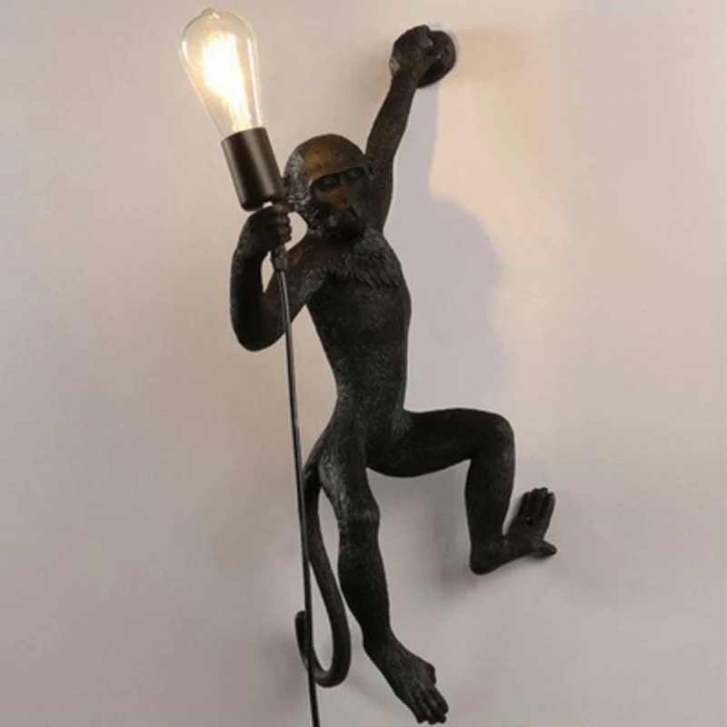 Art Deco Aap Wandlamp Hars 1 Hoofd Kinderslaapkamer Muurverlichtingsarmatuur Clearhalo