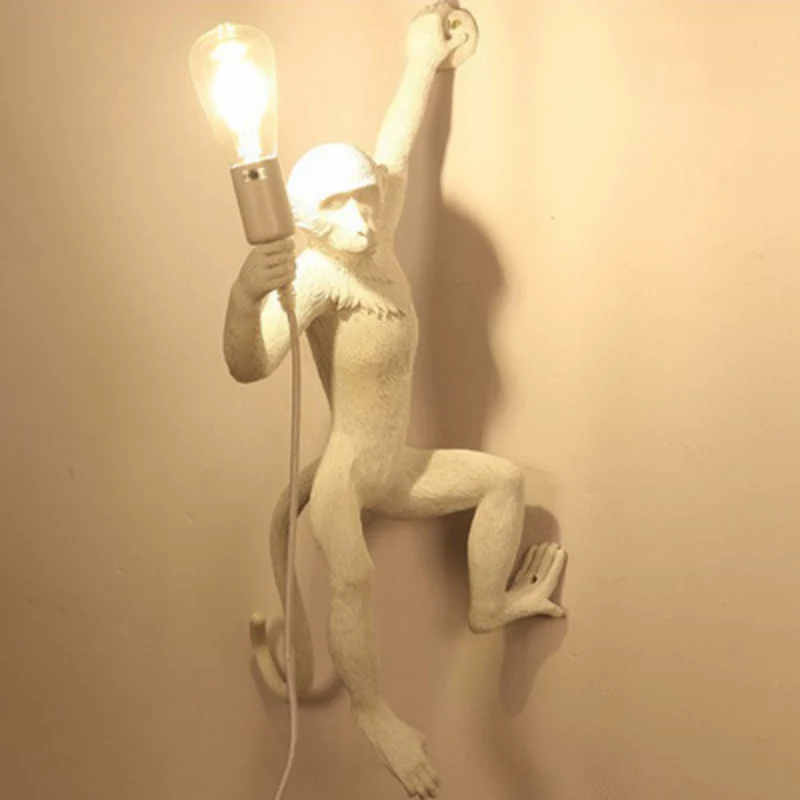 Art Deco Aap Wandlamp Hars 1 Hoofd Kinderslaapkamer Muurverlichtingsarmatuur Clearhalo