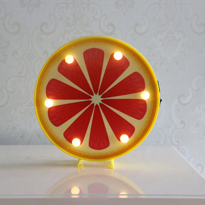 Artistieke fruitvormige LED-tafelverlichting Plastic slaapkamer batterij nachtkastje licht Clearhalo