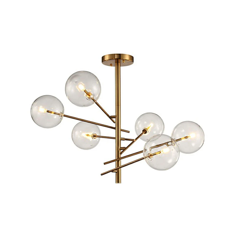 Ball Restaurant Kroonluchter Helder glas postmoderne stijl hanglamp goud Clearhalo