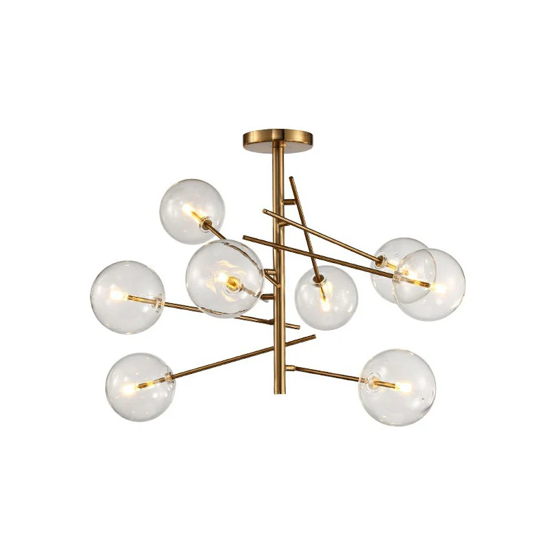 Ball Restaurant Kroonluchter Helder glas postmoderne stijl hanglamp goud Clearhalo