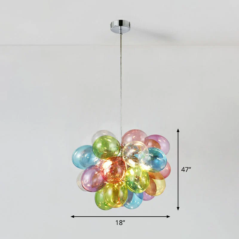 Ballonnen kinderkamer kroonluchter veelkleurige glazen cartoon LED-hanglamp roestvrij staal Clearhalo