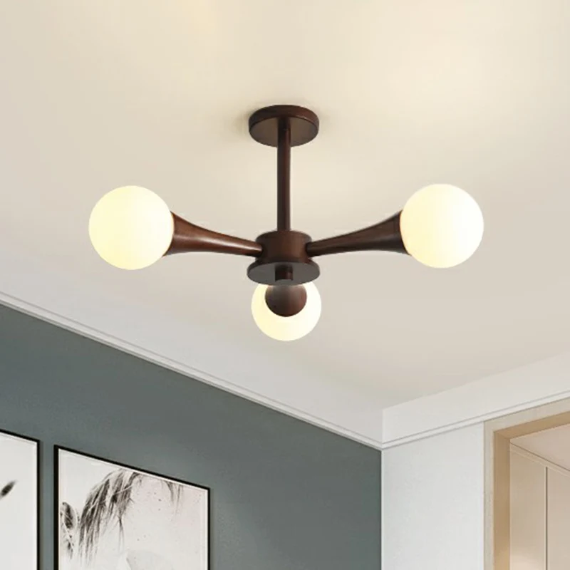 Balpende verlichtingsarmatuur Eenvoud Opaalglas Eetkamer Plafondophanglamp Clearhalo