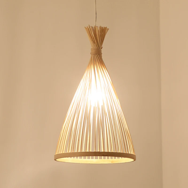 Bamboe conische hanglamp Japanse stijl 1 kops plafondhanglamp voor theesalon Clearhalo