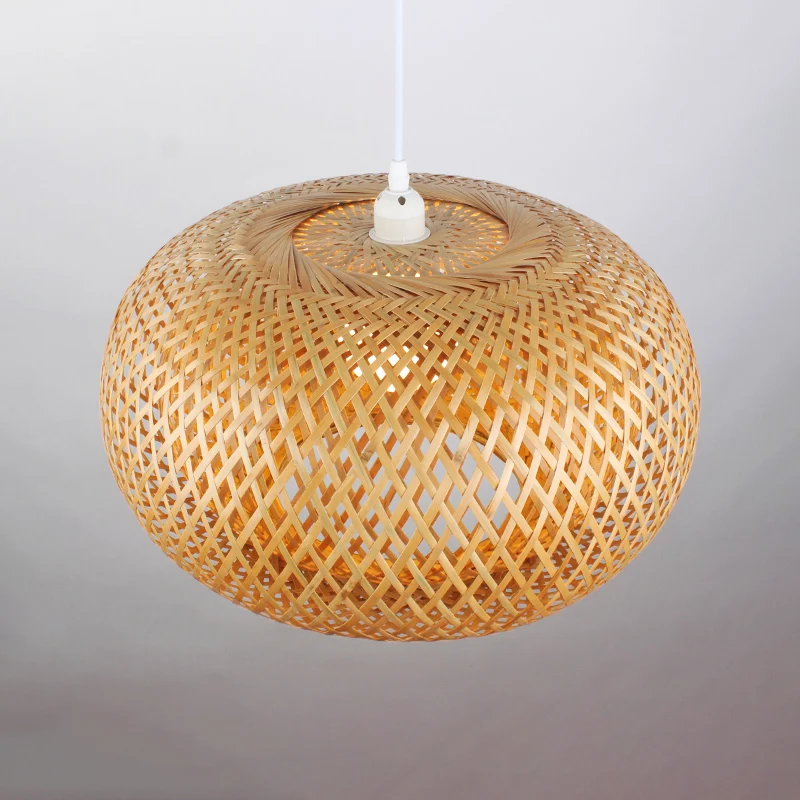 Bamboe Donut Suspension Hanglamp Eigentijds 1 Kops Houten Hangende Plafondlamp Clearhalo