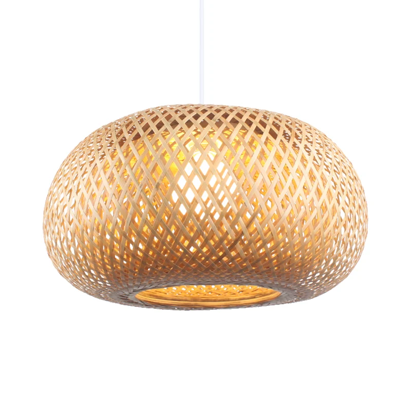 Bamboe Donut Suspension Hanglamp Eigentijds 1 Kops Houten Hangende Plafondlamp Clearhalo
