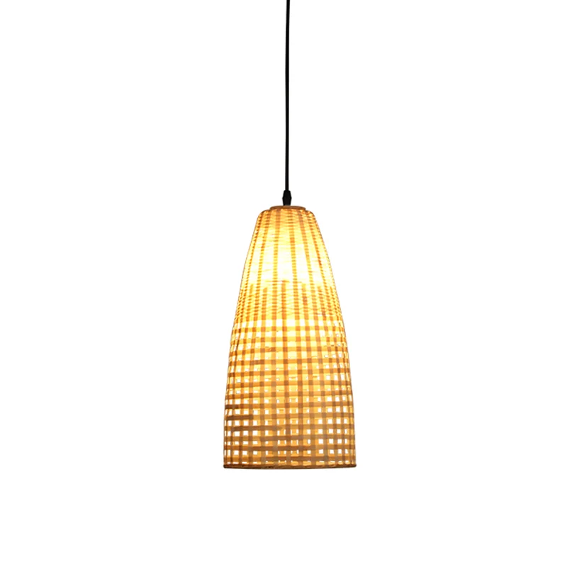 Bamboe uitlopende hanglamp Chinees 1 lamp houten hanglamp voor eetkamer Clearhalo
