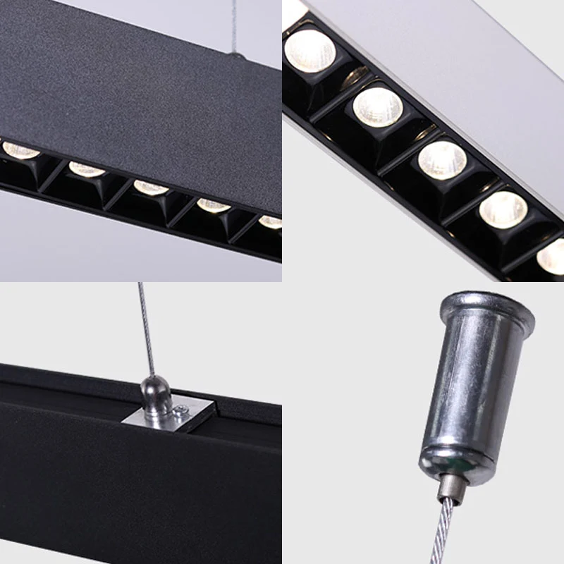 Barvormige acryl hanglampset Minimalisme LED-hanglamp voor kantoor Clearhalo