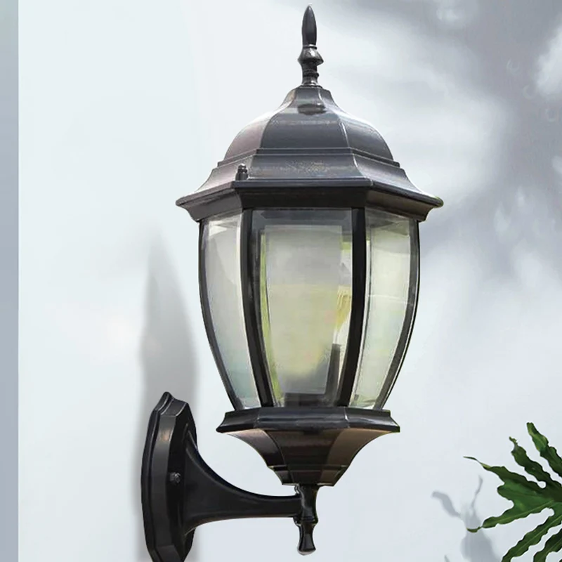 Bell Garden Wandverlichtingsideeën Vintage aluminium 1-lichts wandlamp met glazen kap Clearhalo