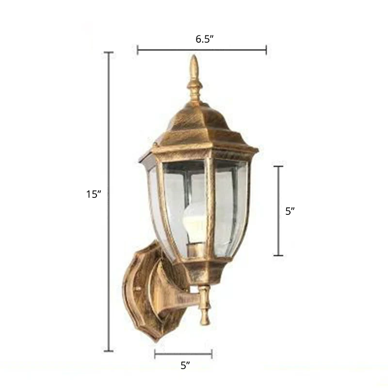 Bell Garden Wandverlichtingsideeën Vintage aluminium 1-lichts wandlamp met glazen kap Clearhalo