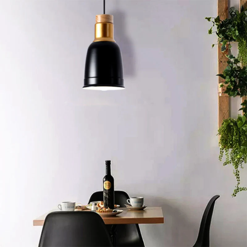 Bell Hanglamp Nordic Metaal 1-lichts Zwart/Grijs/Wit Hangende plafondlamp Clearhalo
