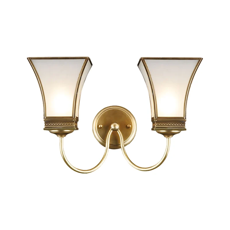 Bell Metal Wandkandelaar Traditionele 1/2 Lampen Messing Woonkamer Wandverlichtingsarmatuur Clearhalo