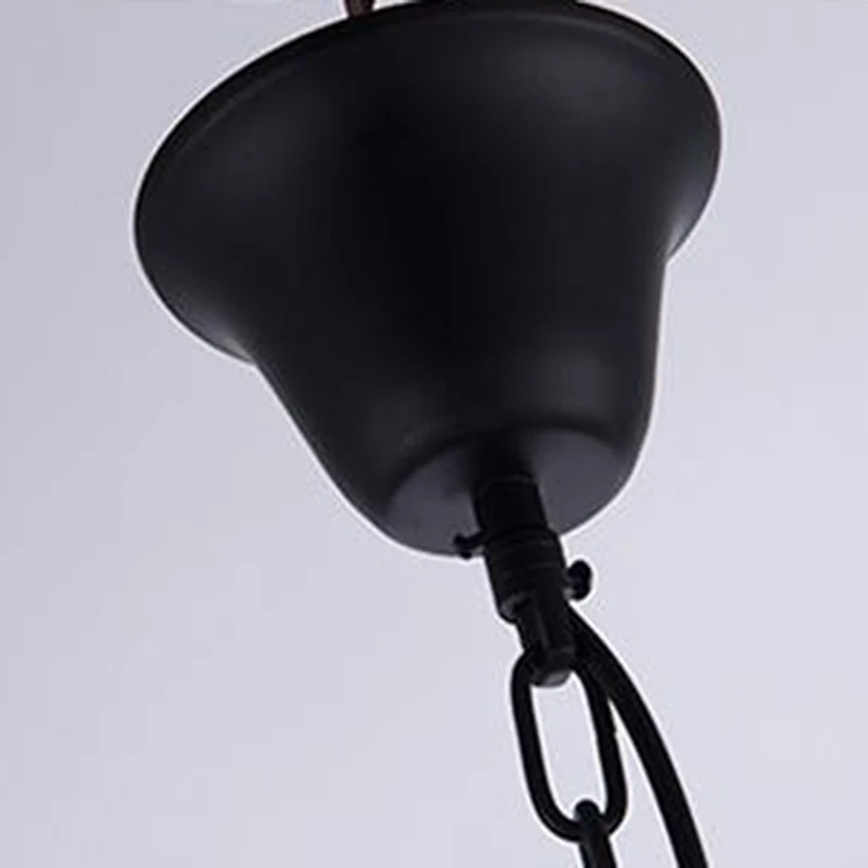 Bell Woonkamer Plafondkroonluchter Traditioneel Helder Geribbeld Glas 4/6/8 Lichten Zwart Hangend Armatuur Clearhalo