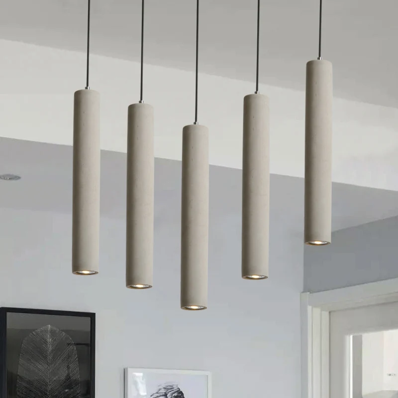 Betonnen cilinder hanglamp modernistische stijl 1 licht woonkamer hanglamp met verstelbaar snoer grijs Clearhalo