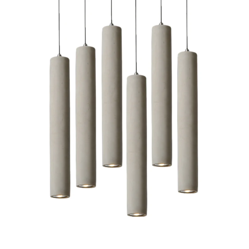 Betonnen cilinder hanglamp modernistische stijl 1 licht woonkamer hanglamp met verstelbaar snoer grijs Clearhalo