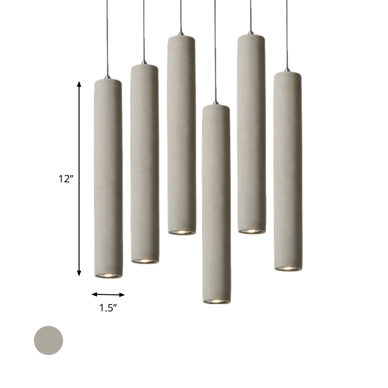 Betonnen cilinder hanglamp modernistische stijl 1 licht woonkamer hanglamp met verstelbaar snoer grijs Clearhalo