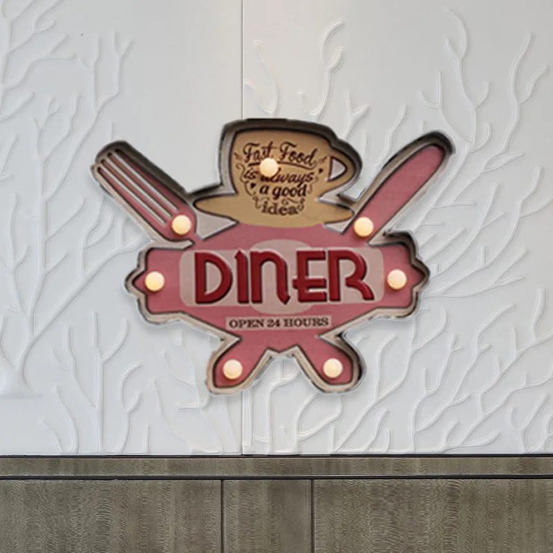 Bier/auto/ankerbord Flush wandkandelaar Modern metalen restaurant LED-nachtlampje op batterijen zwart en rood/roze/blauw e...