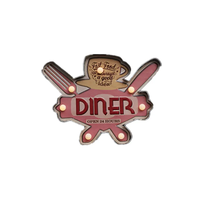 Bier/auto/ankerbord Flush wandkandelaar Modern metalen restaurant LED-nachtlampje op batterijen zwart en rood/roze/blauw e...