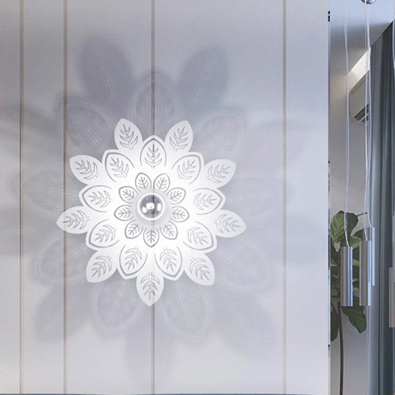 Bladvormige ijzeren schansverlichting Nordic 1-lichts witte LED-wandmontagelamp voor woonkamer Clearhalo