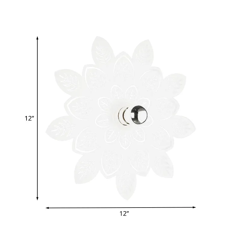 Bladvormige ijzeren schansverlichting Nordic 1-lichts witte LED-wandmontagelamp voor woonkamer Clearhalo