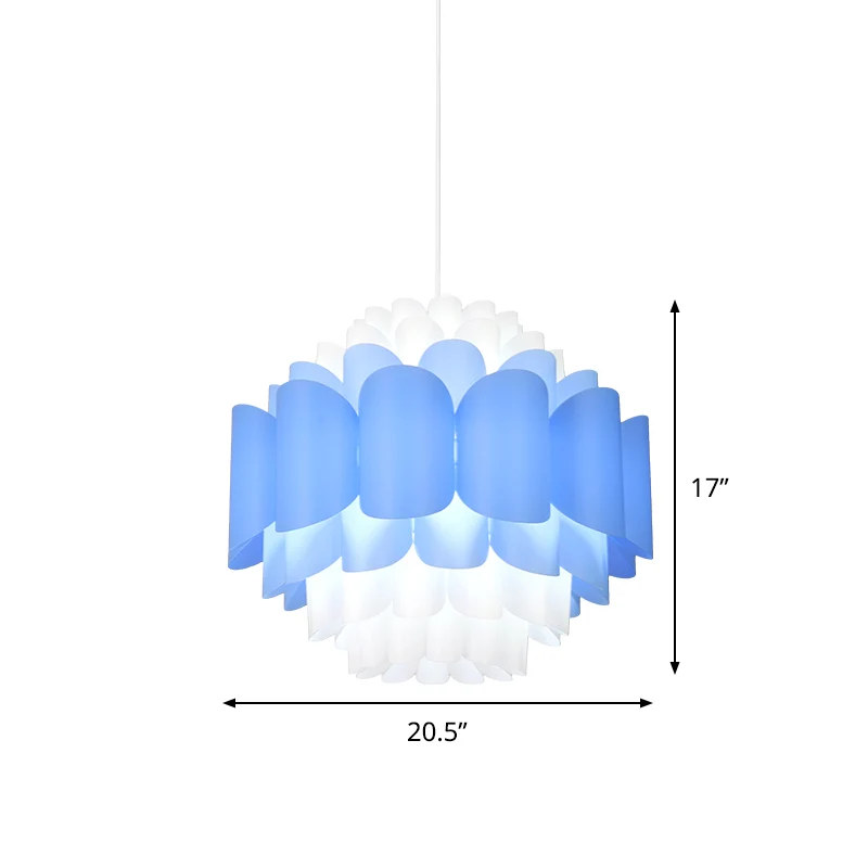 Blauw gelaagde bloemenhangende verlichting modernistische acryl LED hangende plafondlamp voor restaurant Clearhalo