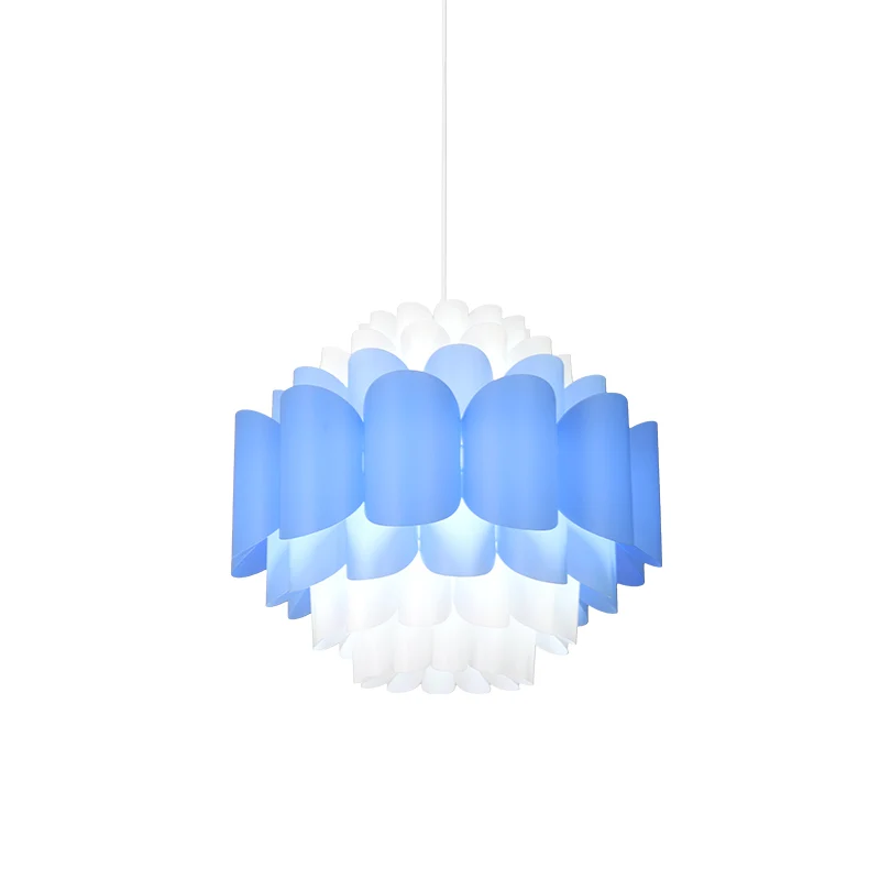 Blauw gelaagde bloemenhangende verlichting modernistische acryl LED hangende plafondlamp voor restaurant Clearhalo