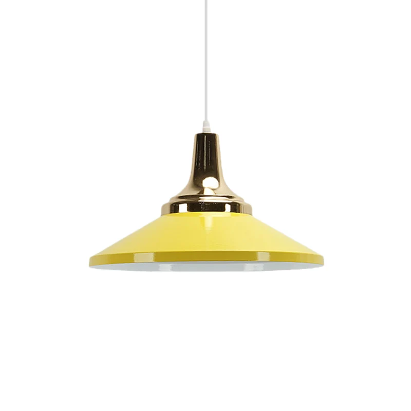 Blauw/groen 1-koppige hanglamp retrostijl met metalen kegelvormige kap, hanglamp voor nachtkastje Clearhalo