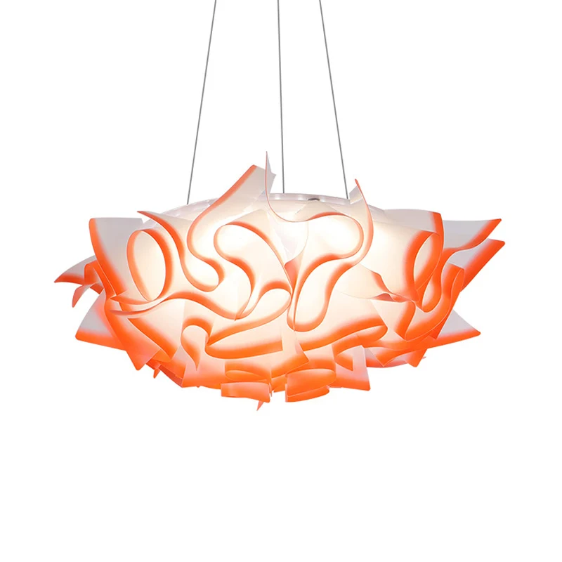 Bloem Design Hanglamp Art Deco Acryl 1 Licht Roze/Oranje/Blauw Plafondhanger voor Eetkamer Clearhalo