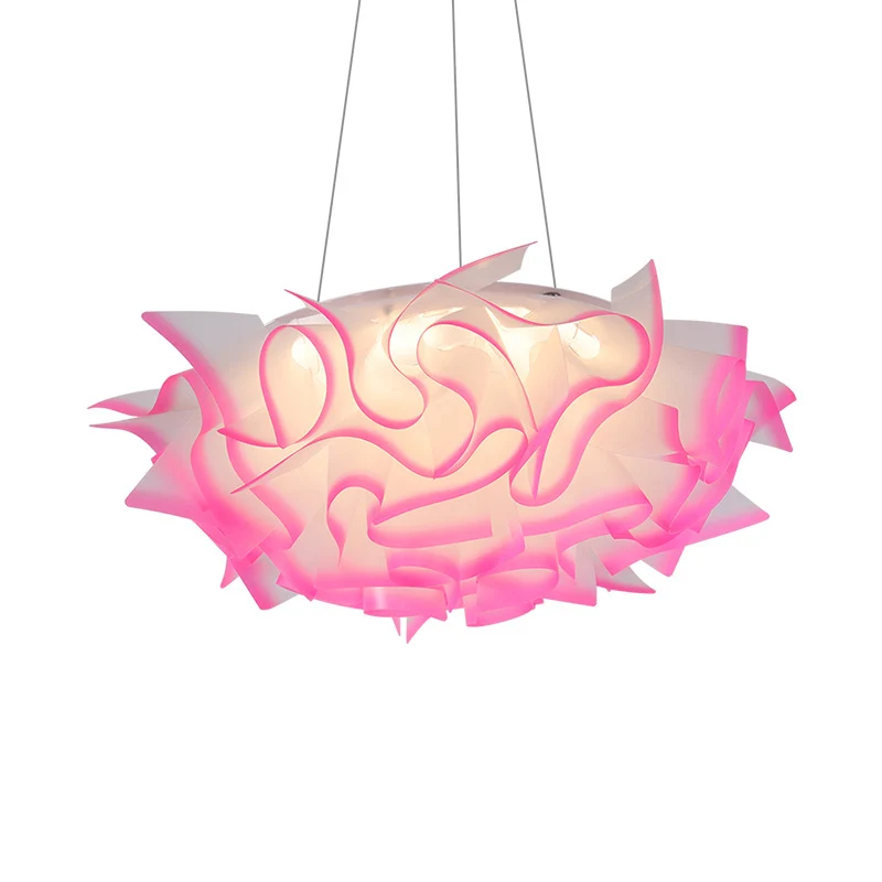 Bloem Design Hanglamp Art Deco Acryl 1 Licht Roze/Oranje/Blauw Plafondhanger voor Eetkamer Clearhalo